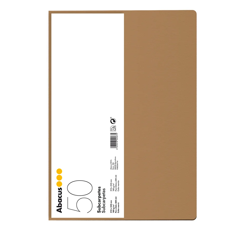 Subcarpeta Abacus A4 180g kraft 50u Subcarpeta Abacus A4 180g kraft 50u