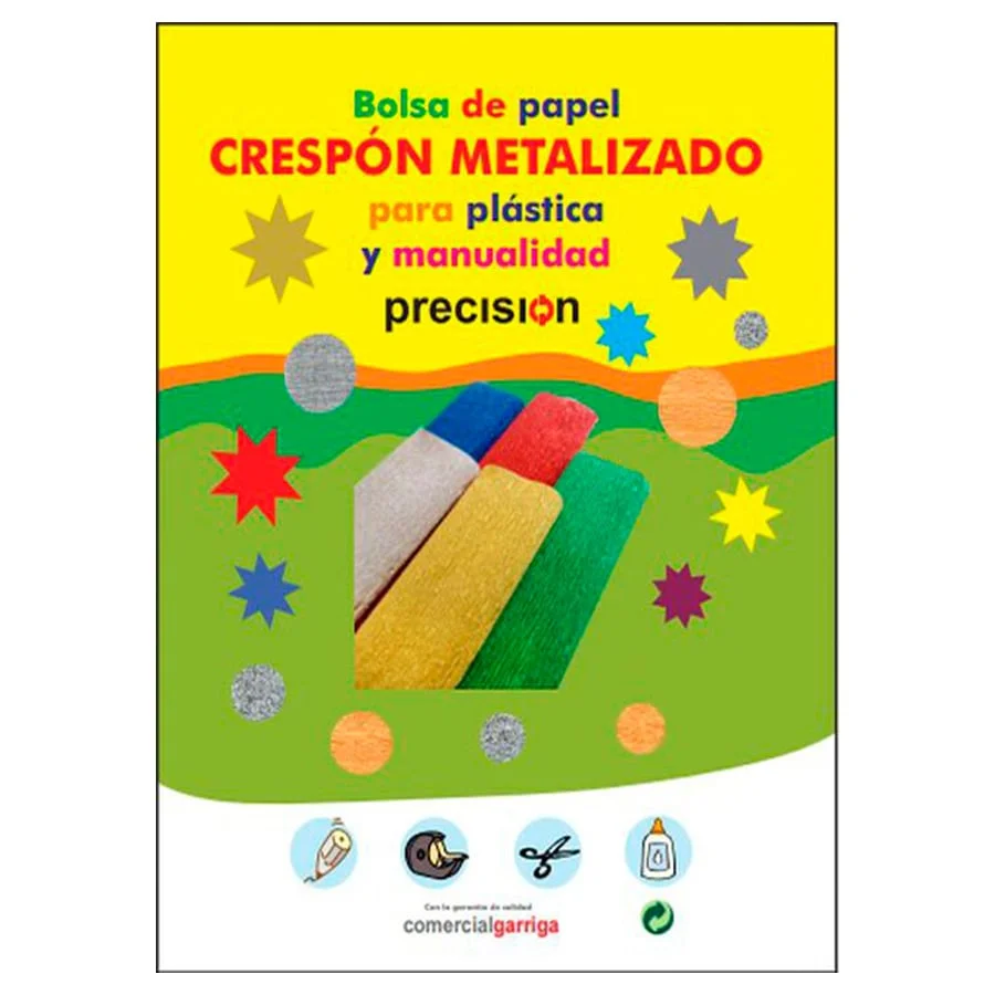 Paper crespó metal·litzat Precision 24x32cm 5 fulls de colors Paper crespó metal·litzat Precision 24x32cm 5 fulls de colors