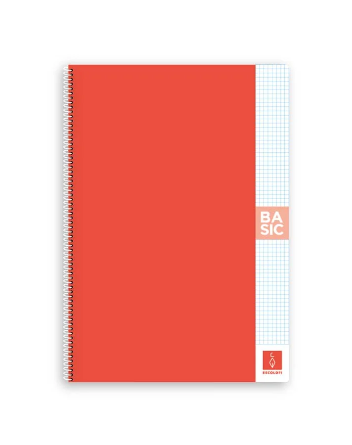 Llibreta espiral Escolofi Basic A4 80 fulls 4x4 coral Llibreta espiral Escolofi Basic A4 80 fulls 4x4 coral