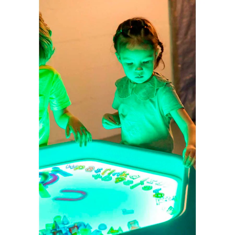 Safata sensorial LED Tuff Tray amb suport ajustable Safata sensorial LED Tuff Tray amb suport ajustable