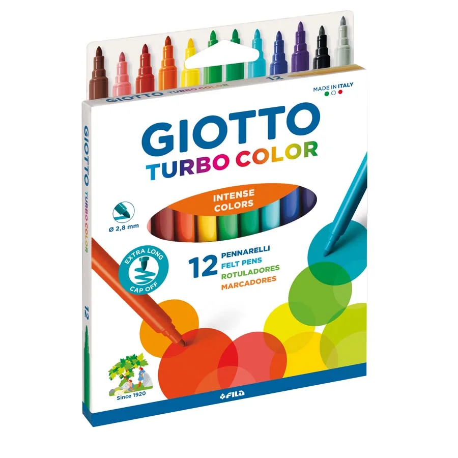 Retoladors Giotto Turbo Color 12 colors