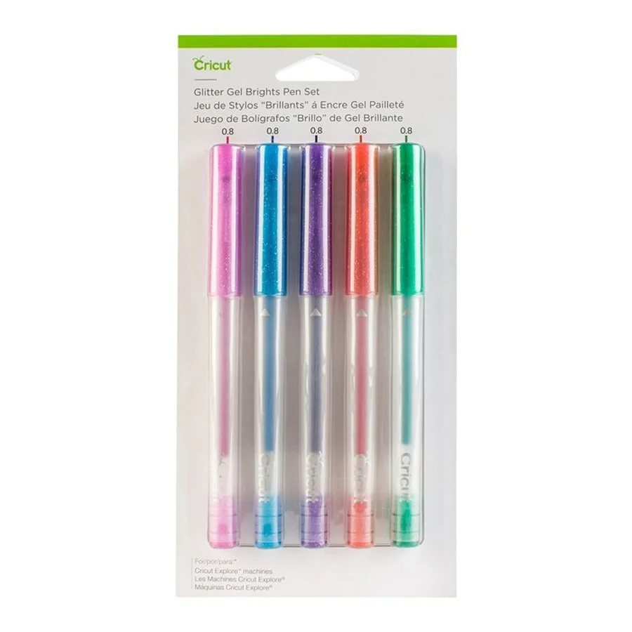 <p>La cridanera purpurina i el sedós gel del set de bolígrafs de gel Cricut amb purpurina afegeixen un bell impacte a tots els teus projectes escr...