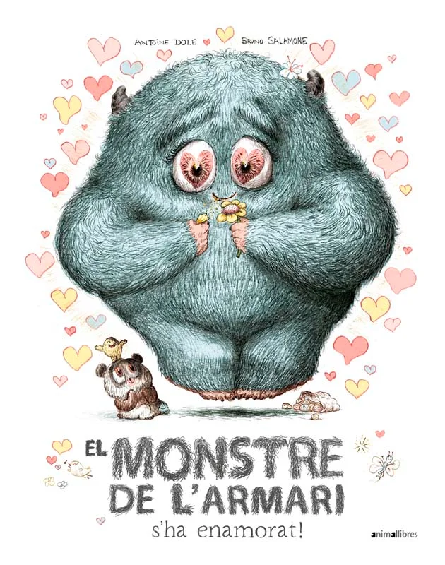 El monstre de l'armari se'ns ha enamorat! Ja fa dies que no toca de peus a terra perquè diu que té papallones a l'estómac, i si li mires bé els ul...