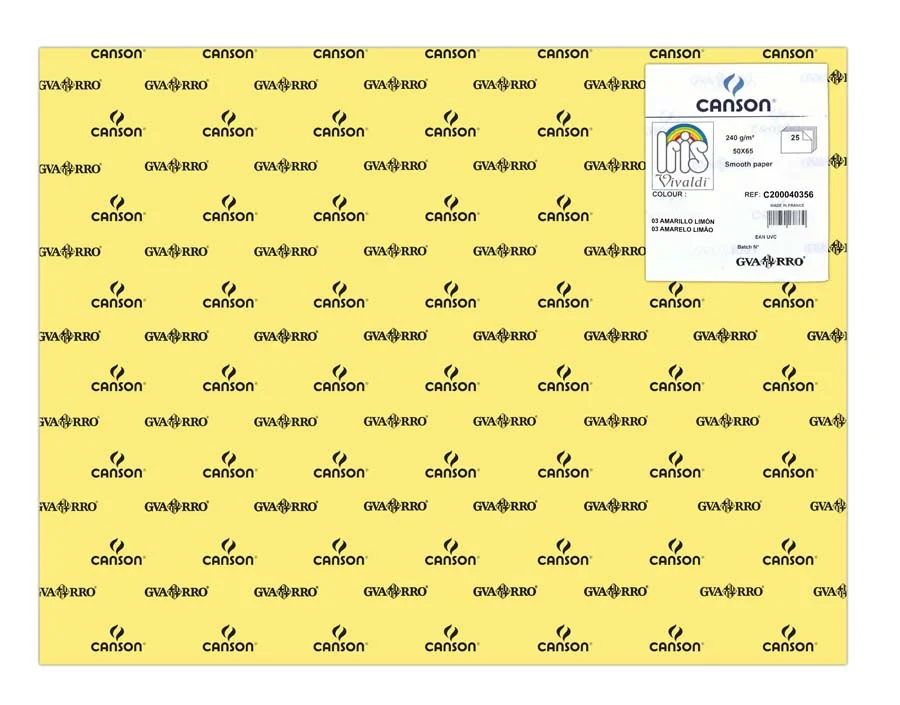 <p><b>Cartolina Iris 50x65 240g groc llimona 25 unitats</b><br><br>Paquet de 25 cartolines Iris Guarro de 240 g/m², d'alta qualitat, ideals per a ...