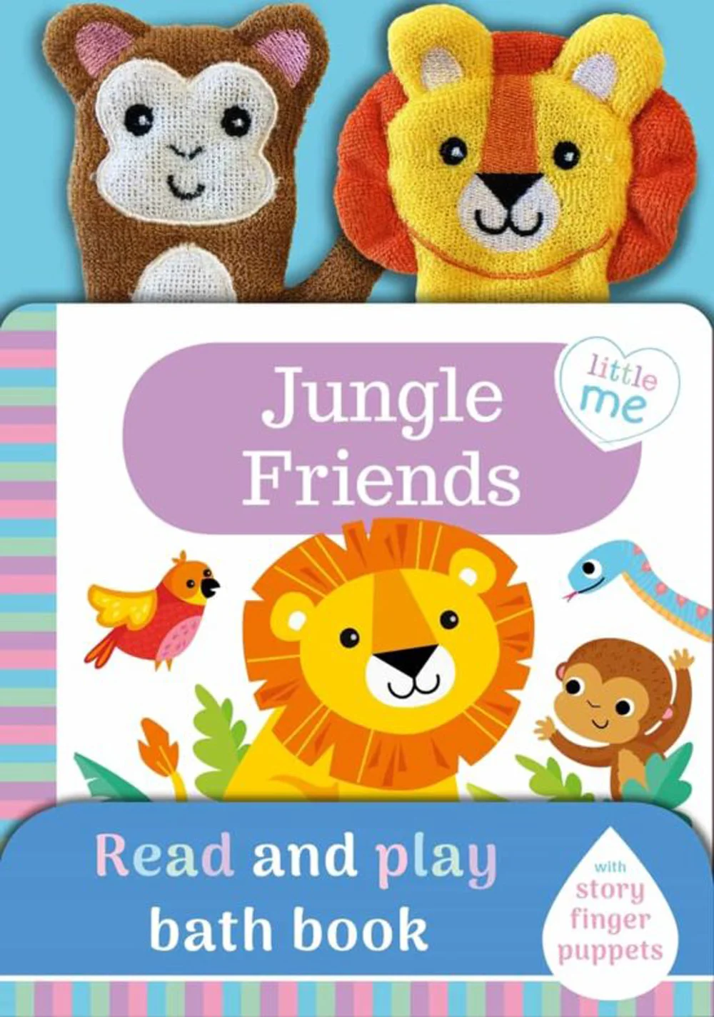 - Bath book with two flannel finger puppets for bathtime fun- Fun rhyming text and bright, engaging artwork for babies- Perfect addition to our su...
