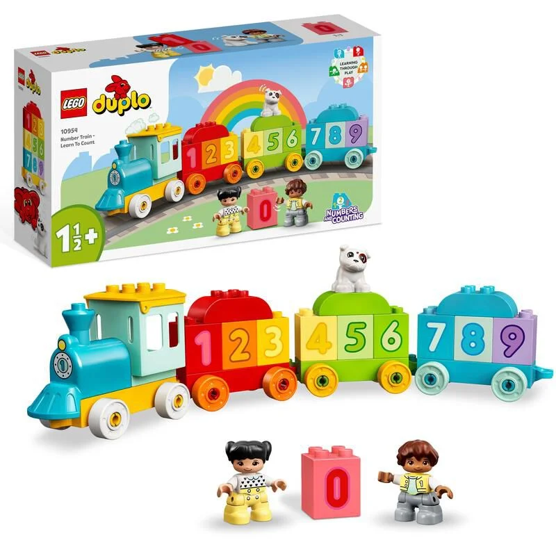 <p><b>Un tren rodant amb 10 maons numerats per a carregar, descarregar, apilar i ordenar, a més de figures d'una nena, un nen i un gos que promoue...