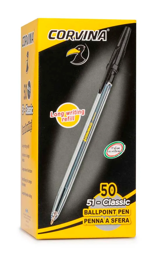 Bolígraf Corvina Classic negre 50u Bolígraf Corvina Classic negre 50u