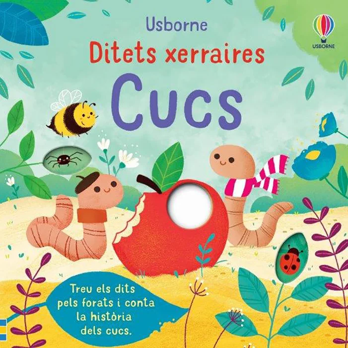 Petits i grans s'ho passaran bé introduint els dits pels forats d'aquest llibre per convertir-se en els cucs protagonistes de la historia. Els cuc...