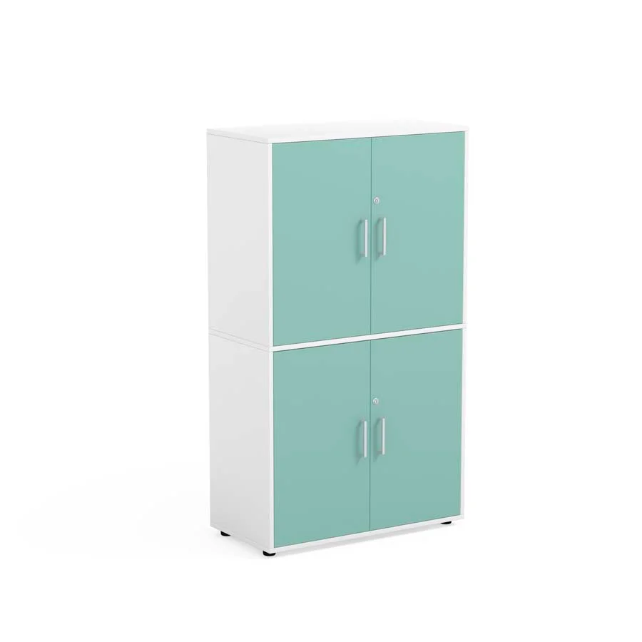 Armari blanc 4 espais portes verd mint Armari blanc 4 espais portes verd mint