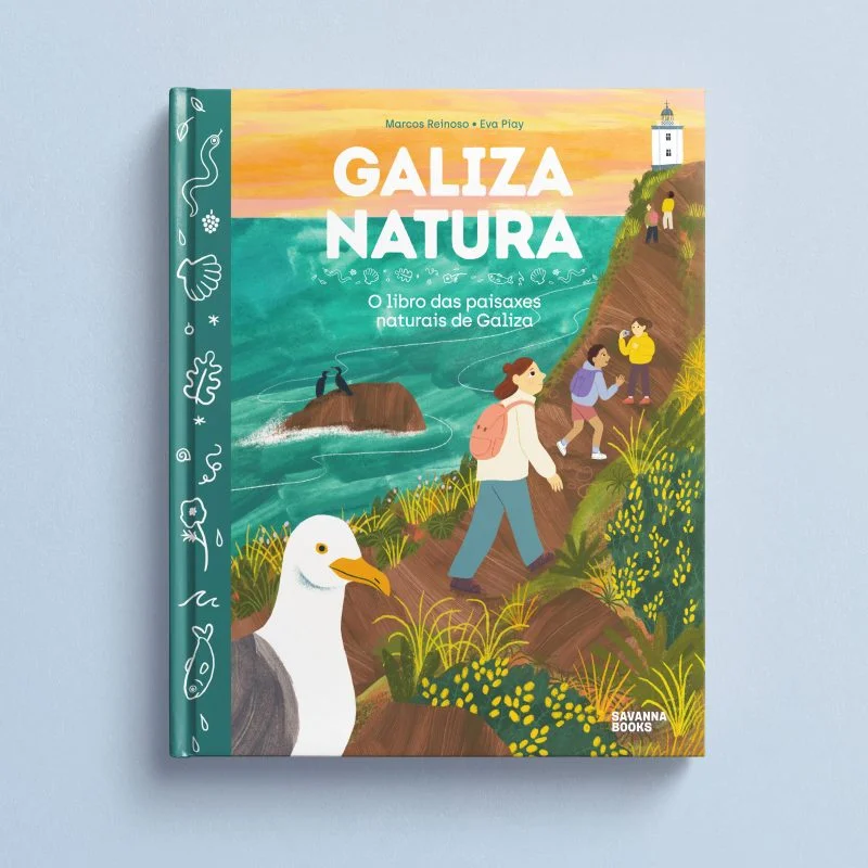 De la mano de Marcos Reinoso (escritor) y Eva Piay (ilustradora) nos adentramos en parajes como El estuario del Miño, las Fragas do Eume, Estaca d...