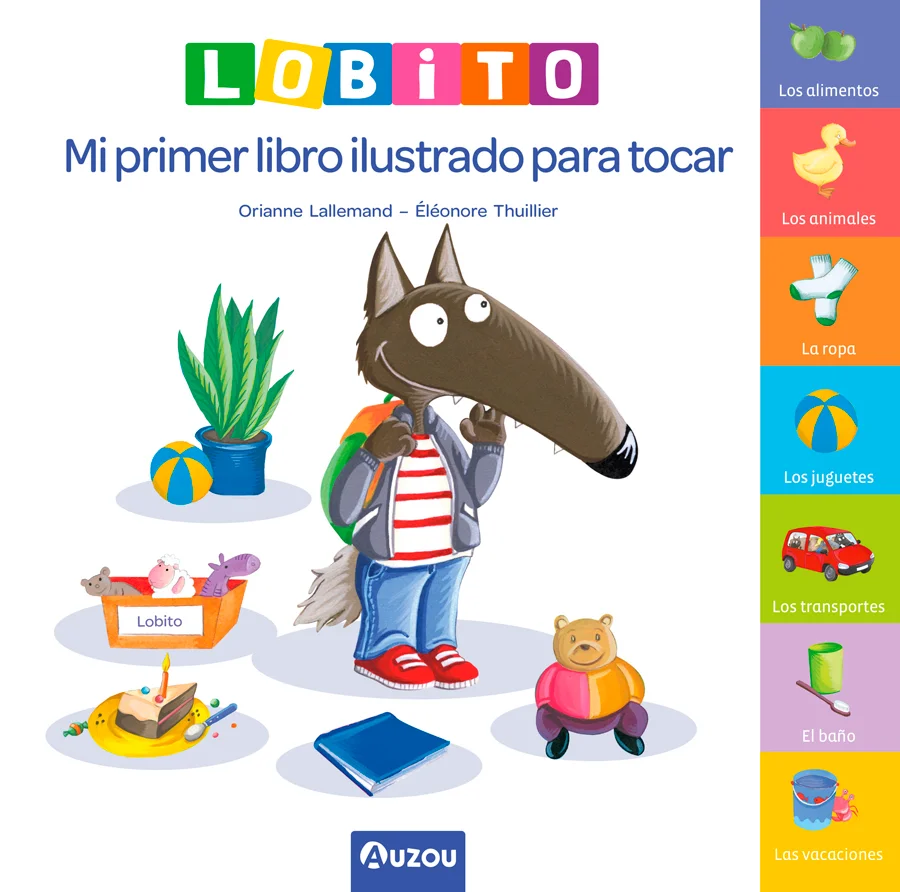 7 temas cotidianos para que los niños pequeños (juguetes, comida, ropa, etc.) desarrollen su vocabulario mientras se divierten con Lobito.