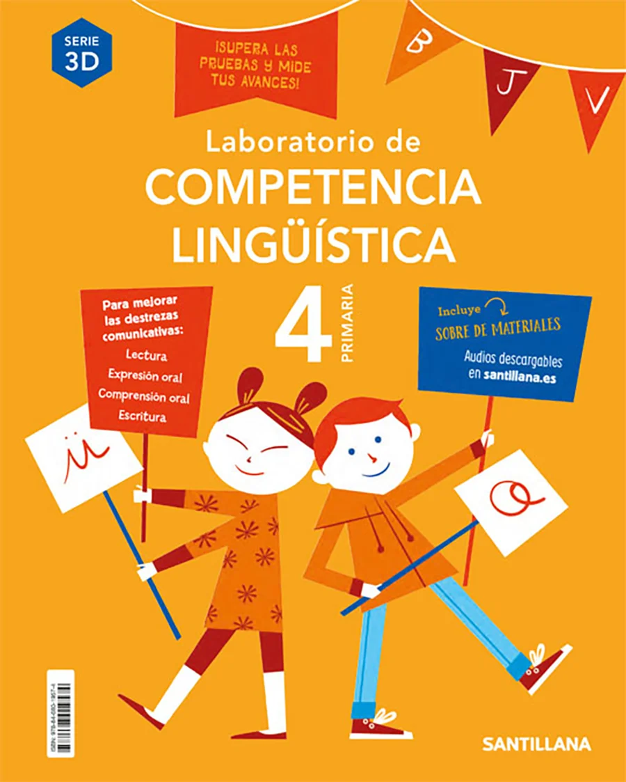 Llibre de text de 4Pri Comp Linguist 3D Cast Ed20 recomanat per l’assignatura de Llengua Castellana per al curs de 4t Primària amb una edat de 9 a...