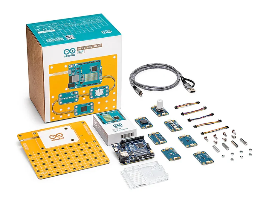 <b>Arduino® Plug and Make Kit</b> representa una nova manera d'introduir-se en el món de l'electrònica i la programació, eliminant la complexitat ...