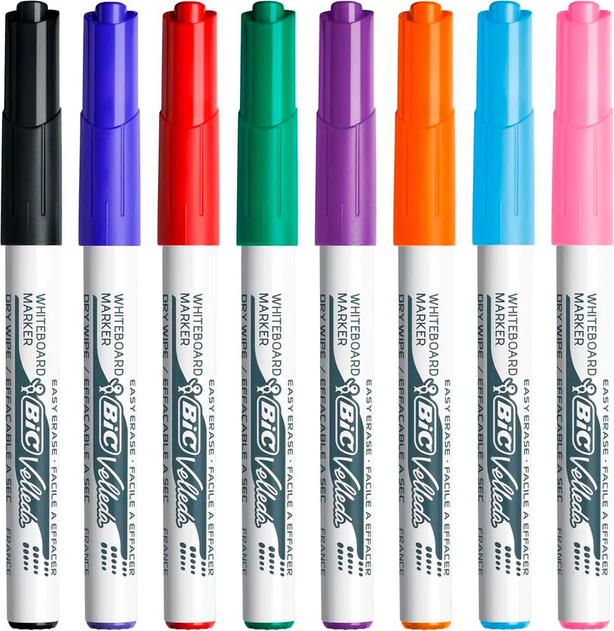 Retoladors pissarra blanca Bic Velleda 8 colors