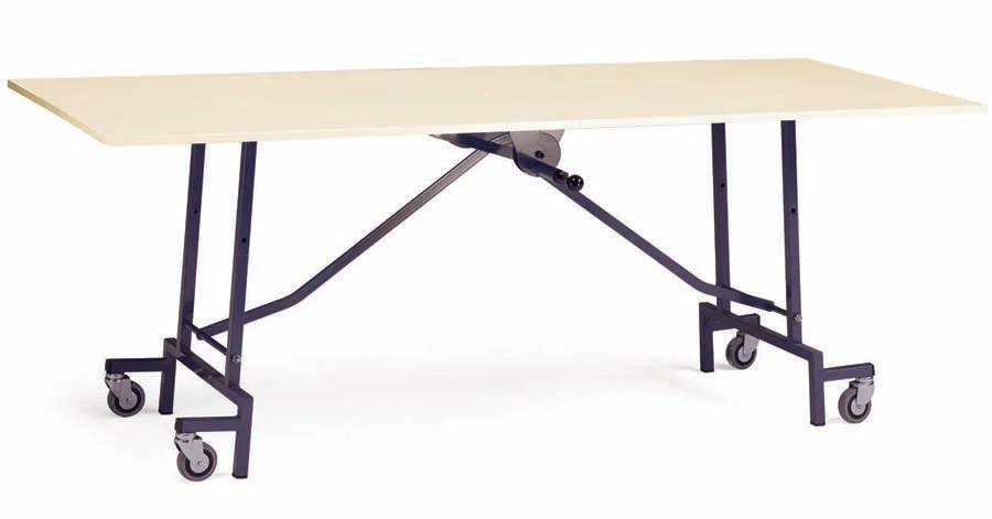 Taula plegable 160x80 melamina 19mm tauler faig potes blanc Taula plegable 160x80 melamina 19mm tauler faig potes blanc