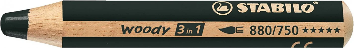 Llapis aquarel·lable Stabilo Woody negre 5u Llapis aquarel·lable Stabilo Woody negre 5u