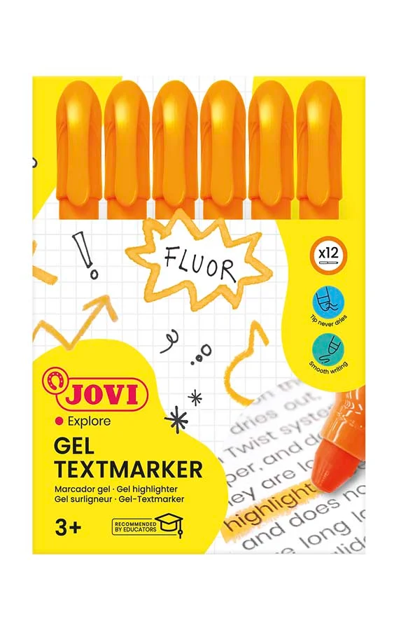 Marcador de Cera Gel Jovi fluorescent taronja 12u