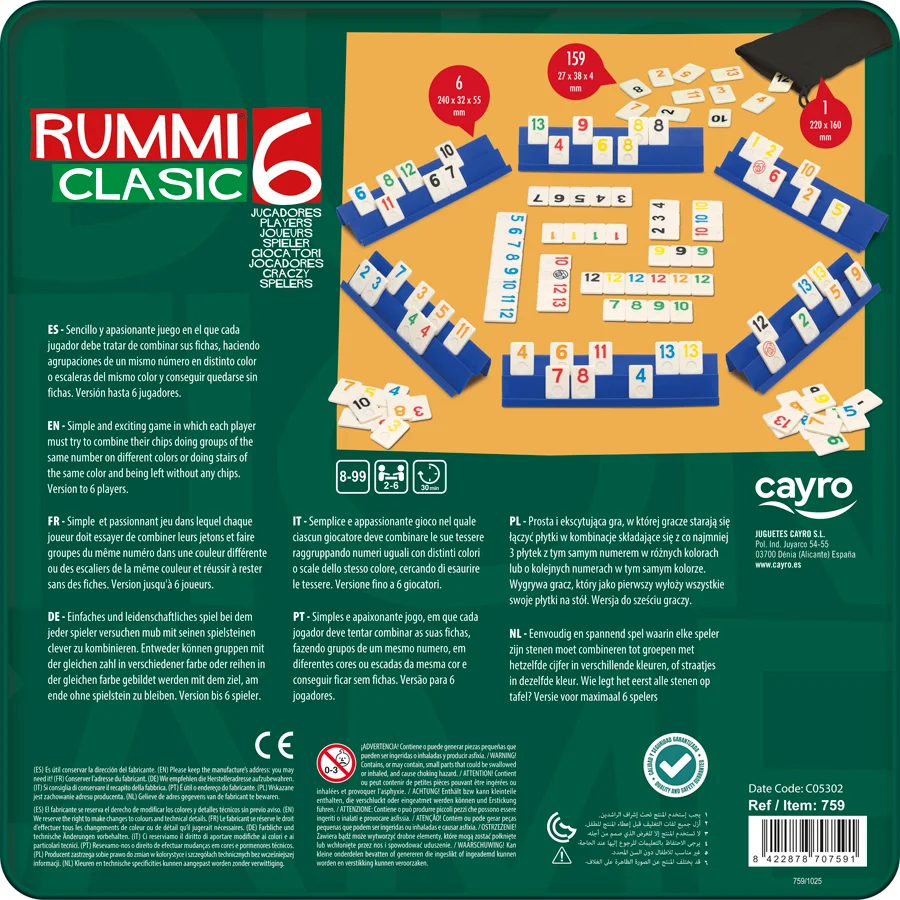 Caixa Metall - Rummiclasic 6 Jugadors
