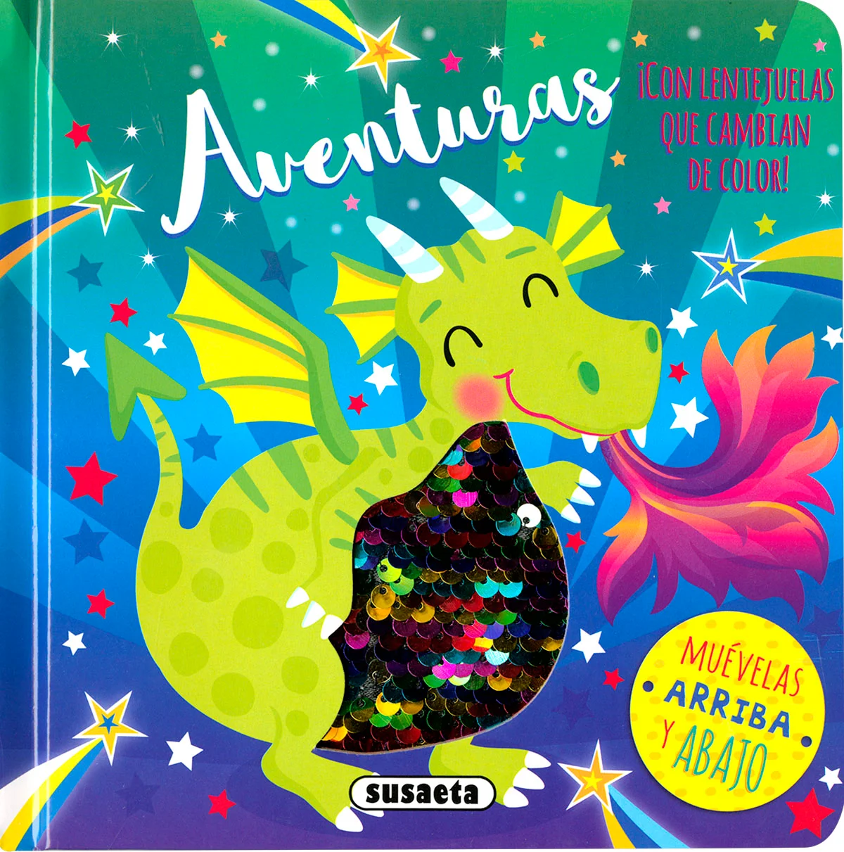 Viaja al espacio exterior, conoce a monstruos y dragones, y vive un montón de aventuras con este originallibro de lentejuelas que podrás acariciar...