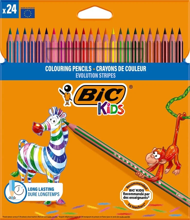 Llapis de colors Bic Kids Evolution Stripes 24 colors Llapis de colors Bic Kids Evolution Stripes 24 colors