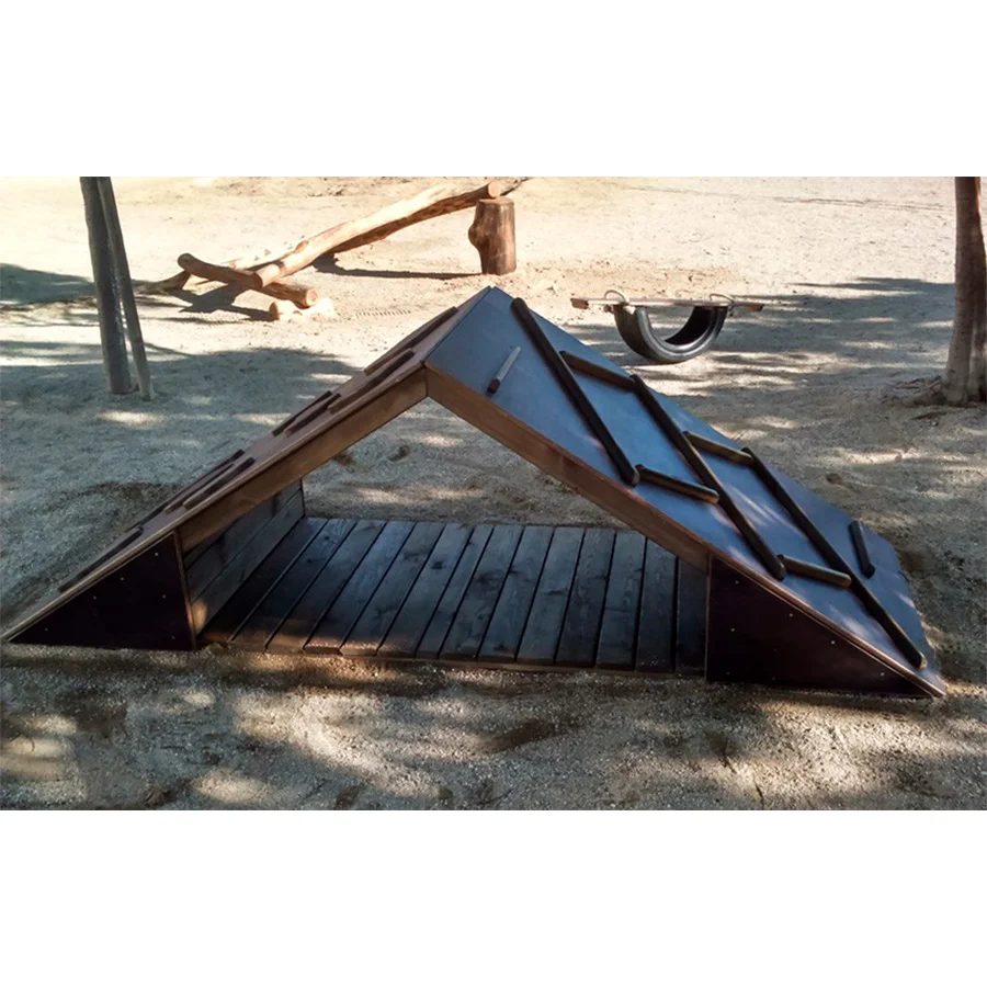 Doble rampa de fusta amb amagatall 248x90x80cm