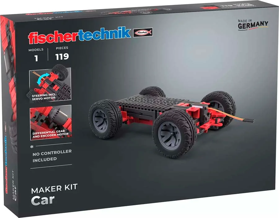 <p><strong>Fischertechnik Maker Kit Car</strong><br><br>La base essencial en l'escena <em>maker</em>.<br><br>Cada conjunt conté un xassís bàsic pe...
