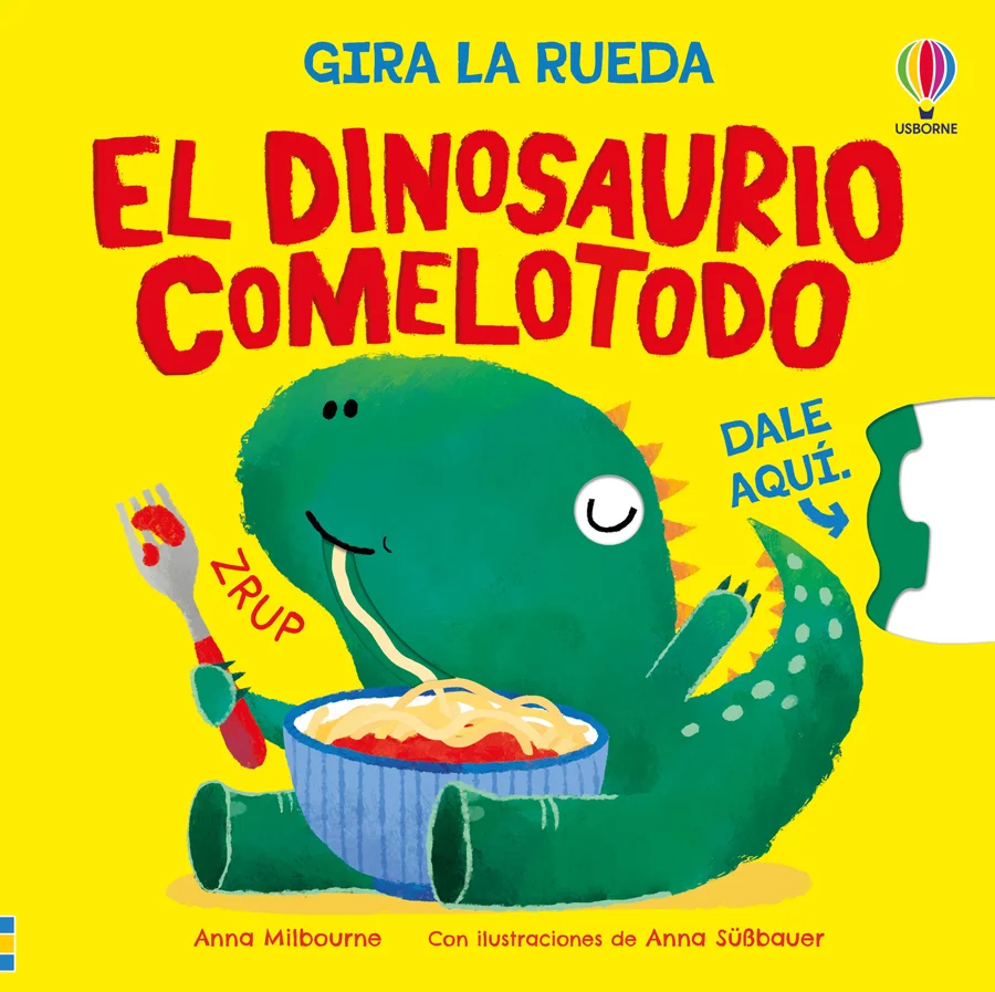 Tu dinosaurio tiene hambre, mucha hambre. Gira la rueda en cada página para darle diferentes alimentos y descubrir sus divertidas reacciones. Alim...