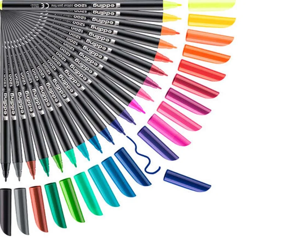 Retoladors Edding 1200 capsa de metall 20 colors