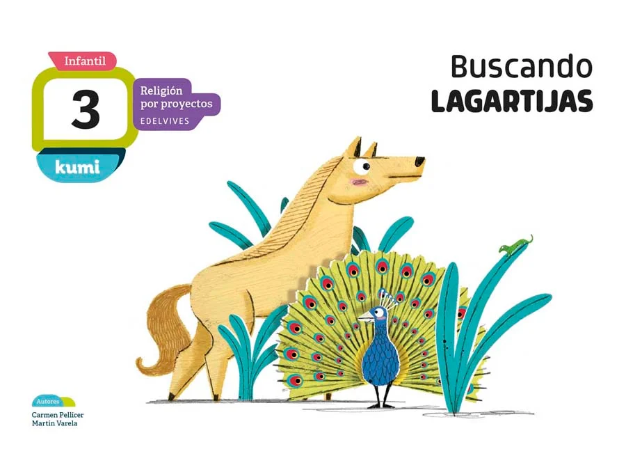 Llibre de text de Edv P3 Buscando Lagartijas/Kumi recomanat per l’assignatura de Religió Catòlica per al curs de Infantil 3 anys amb una edat de 3...