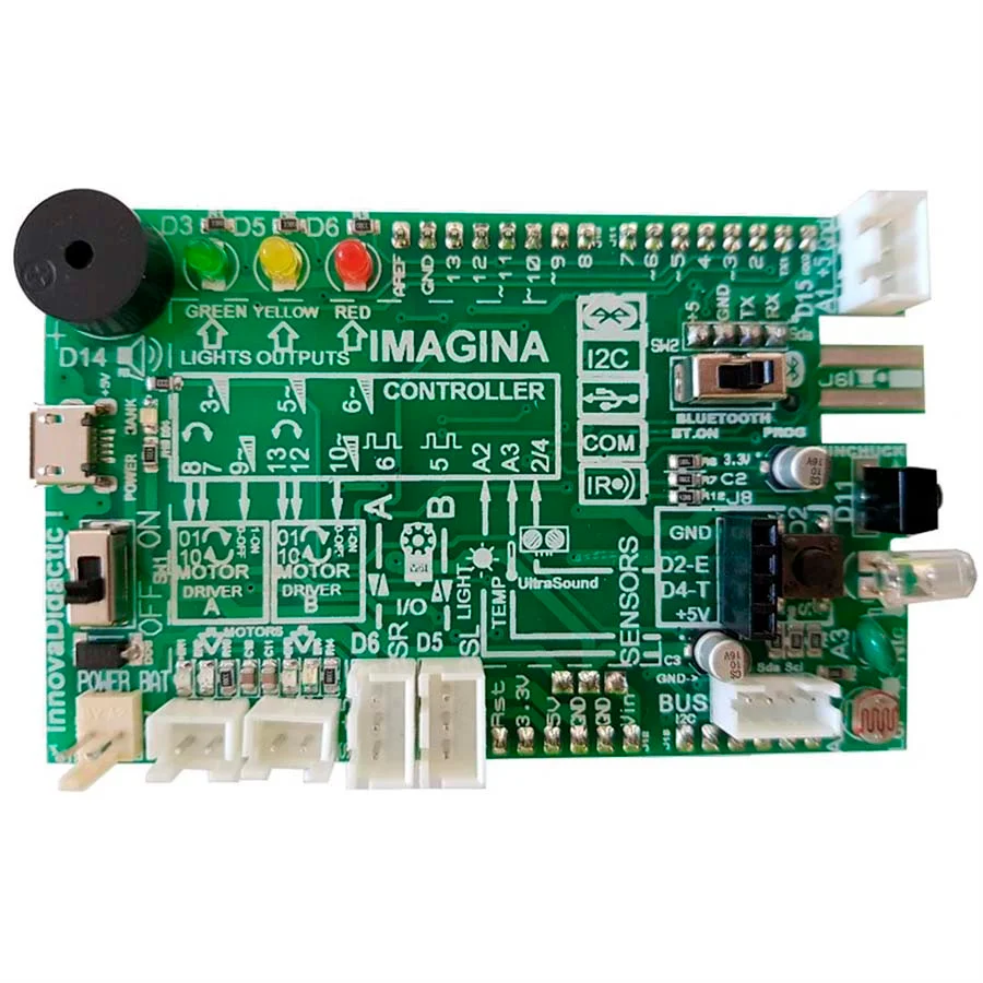 <p>La <strong>placa Imagina 3DBot Arduino + 12 funcions</strong> és ideal per construir el teu robot motoritzat, ja que inclou drivers o controlad...