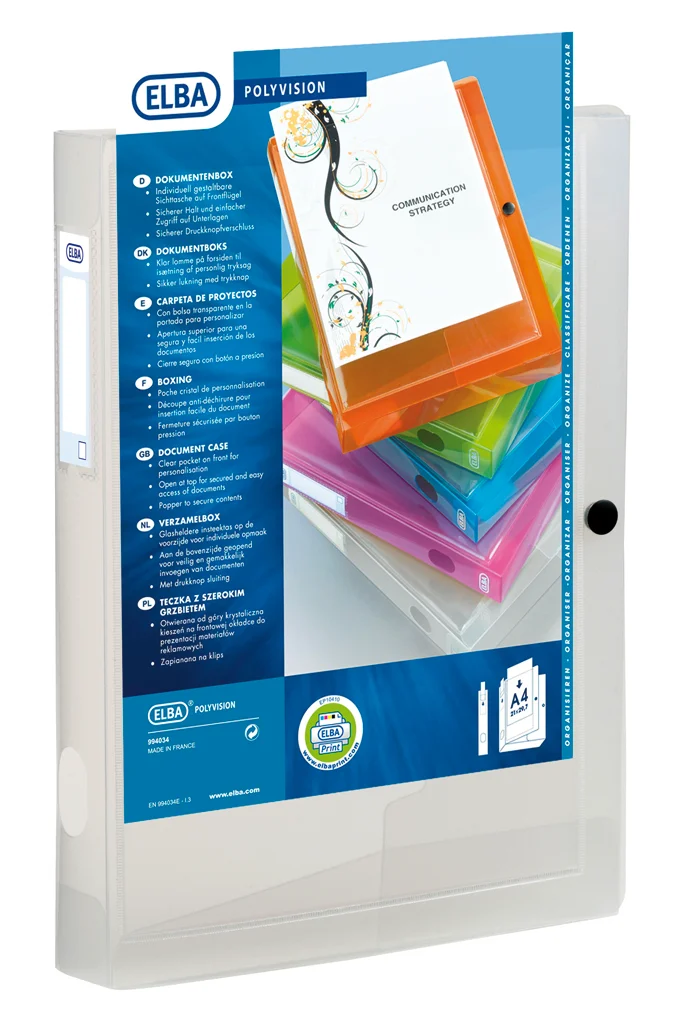 Carpeta cangur per a projectes A4 Elba transparent