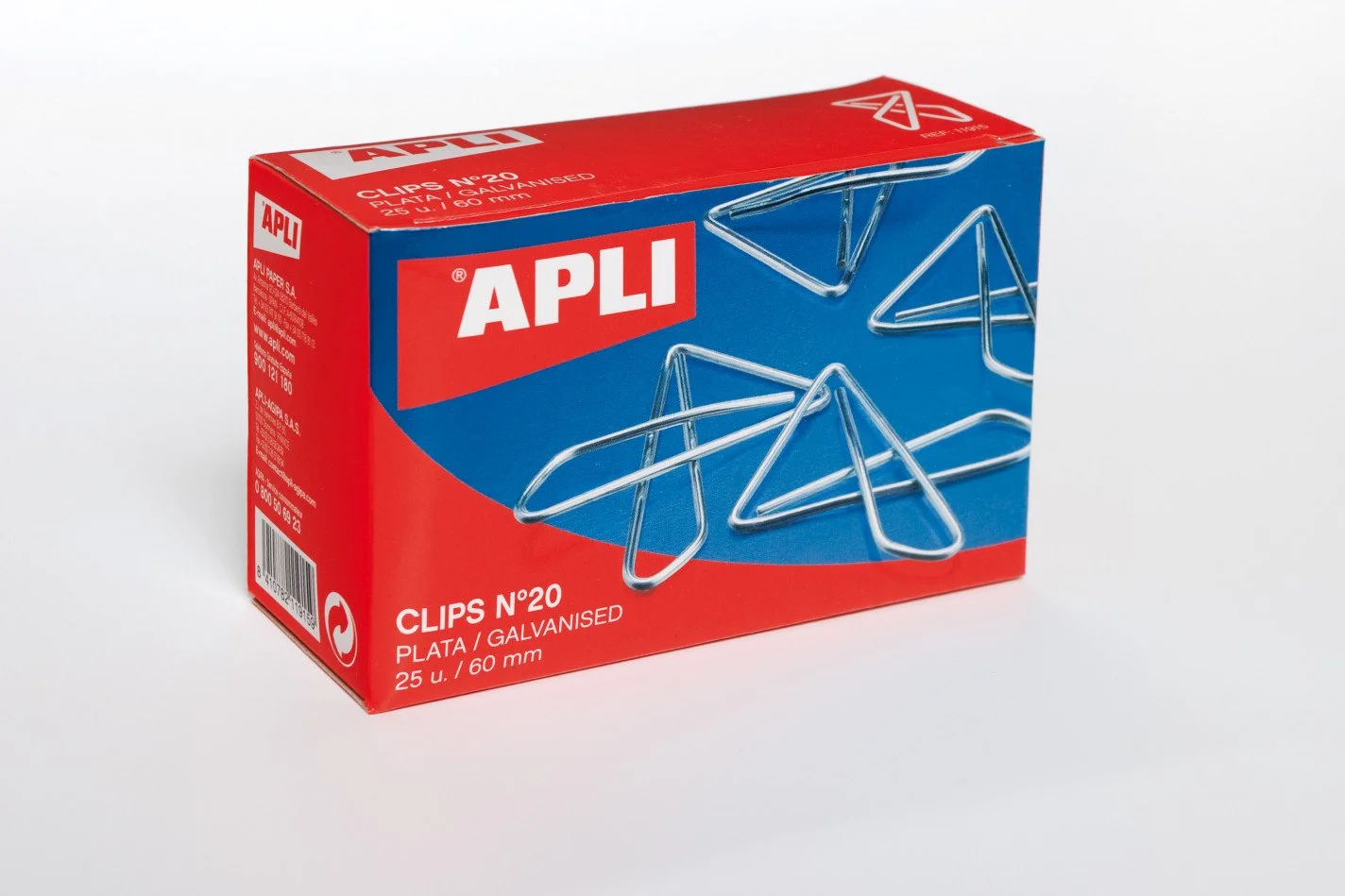 Clips triangulars Apli Núm.20 60mm 25u Clips triangulars Apli Núm.20 60mm 25u