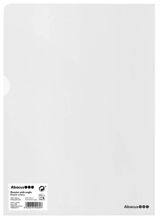 Funda Abacus plàstic transparent A4