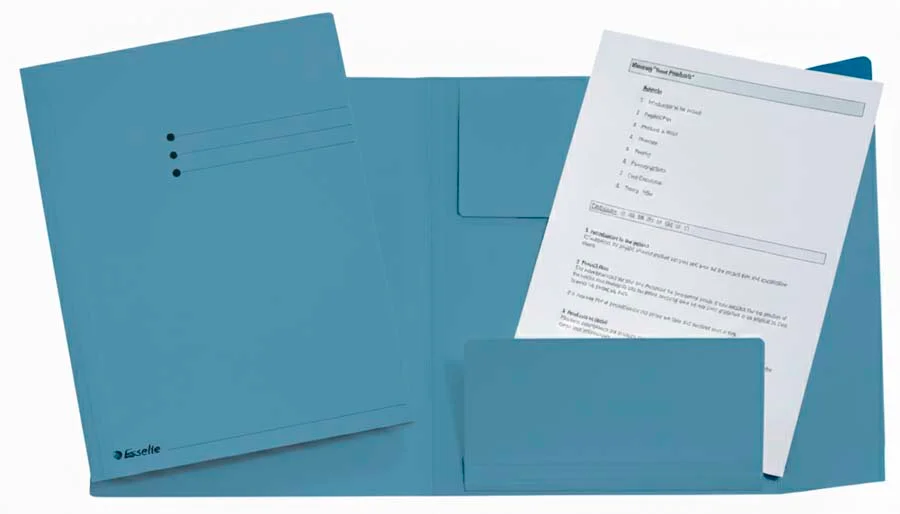 Subcarpeta Esselte 3 solapes A4 blau