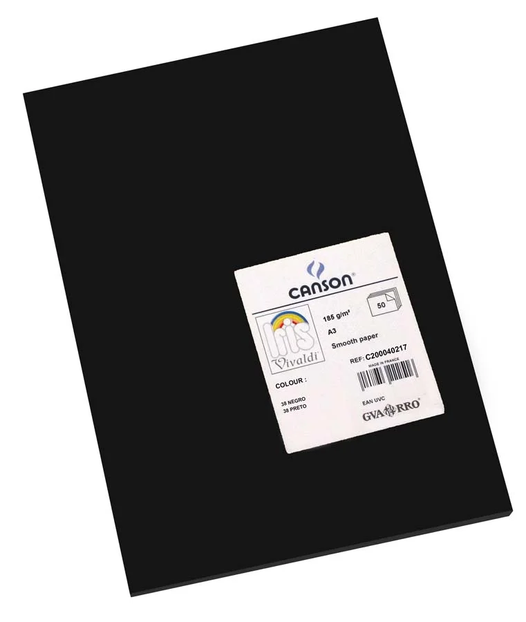 Cartolina A3 180g negre 50u Cartolina A3 180g negre 50u