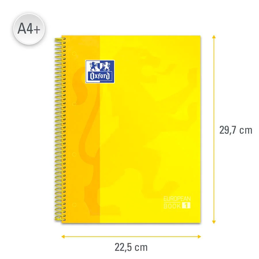 Notebook Oxford EuropeanBook 1 A4 80 fulls 5x5 groc Notebook Oxford EuropeanBook 1 A4 80 fulls 5x5 groc