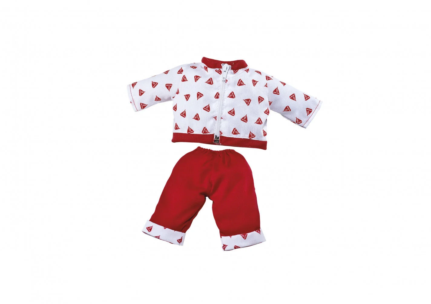 Conjunt de dues peces: pantalons i jaqueta de xandall en color blanc i vermell per vestir el teu bebè. Jugar amb ninos ajuda a desenvolupar la ima...