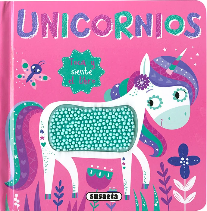 Descubre a los unicornios con este libro de cartón con texturas de silicona que los niños más pequeños nopodrán dejar de tocar. Lee las rimas, toc...