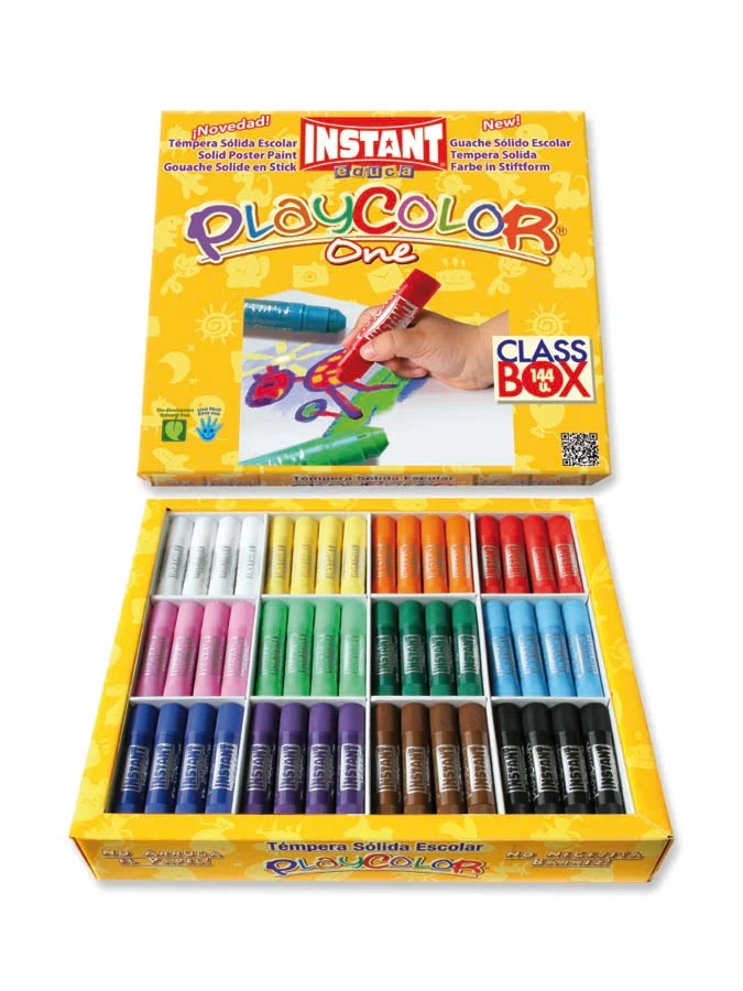Témpera sòlida Playcolor 10g pack escolar 144u