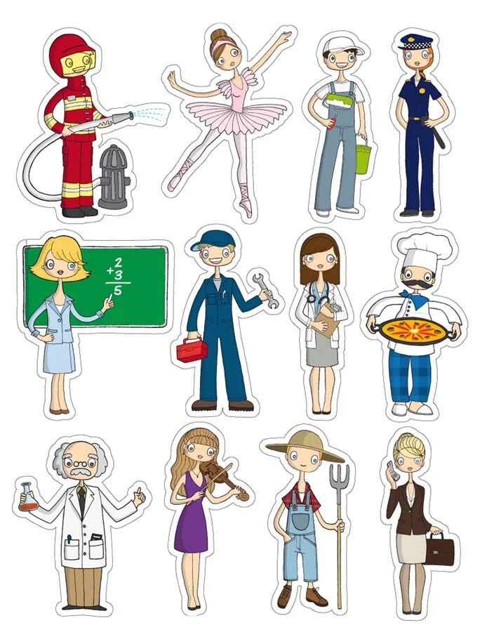 Gomets temàtics Apli Professions 3 fulls 36u
