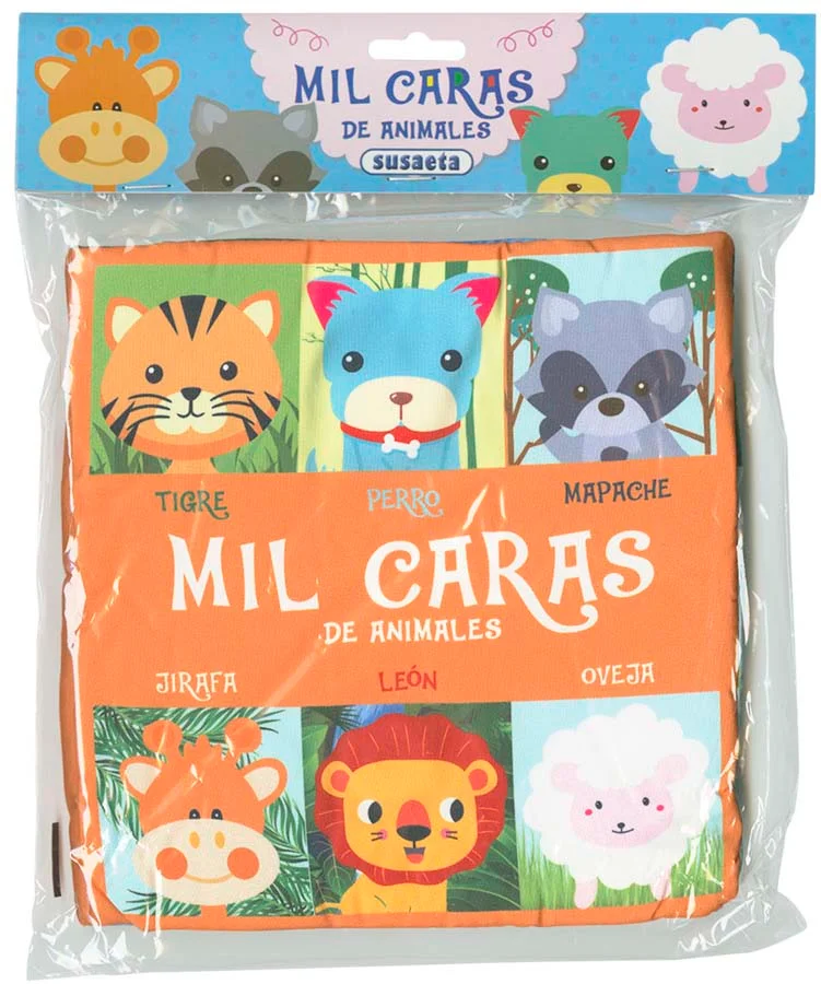 Convierte estos animales en otros diferentes combinando las diferentes partes de su cara con este libro de tela suave y blandito, ¡ideal para los ...