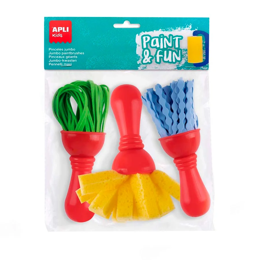 Pinzell amb fibres de goma Apli Eva Play & Fun 3u