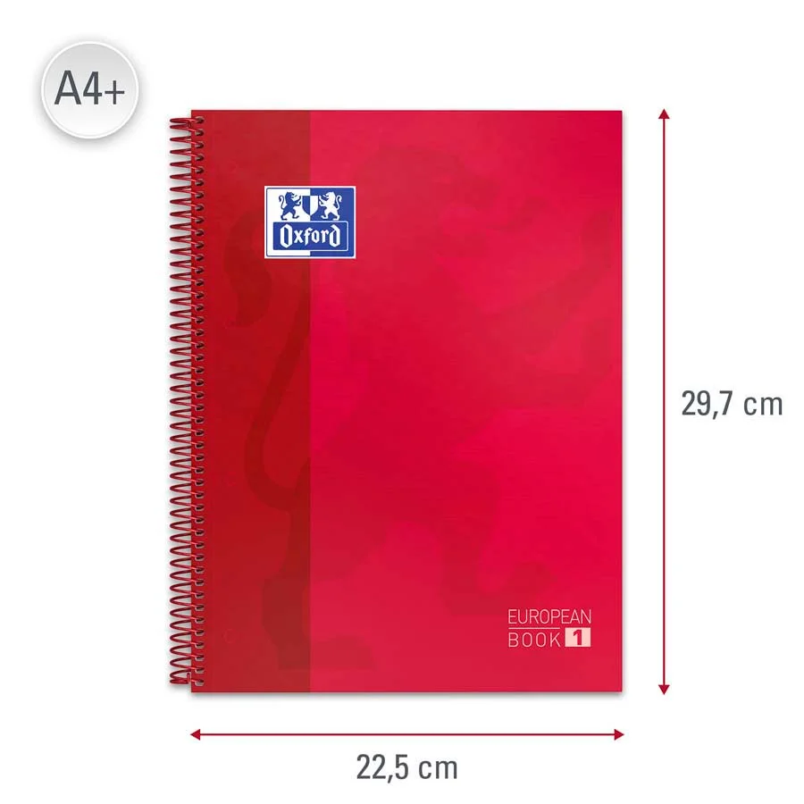 Notebook Oxford EuropeanBook 1 A4 80 fulls 5x5 vermell Notebook Oxford EuropeanBook 1 A4 80 fulls 5x5 vermell