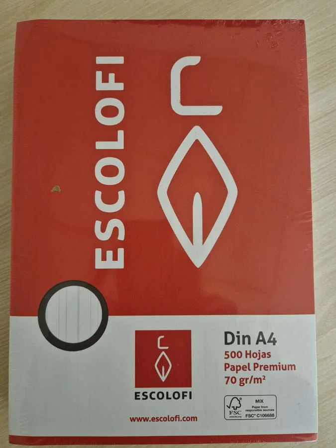 Recanvi Paper Escolofi A4 montessori 5mmmm apaïsat 500 fulls Recanvi Paper Escolofi A4 montessori 5mmmm apaïsat 500 fulls