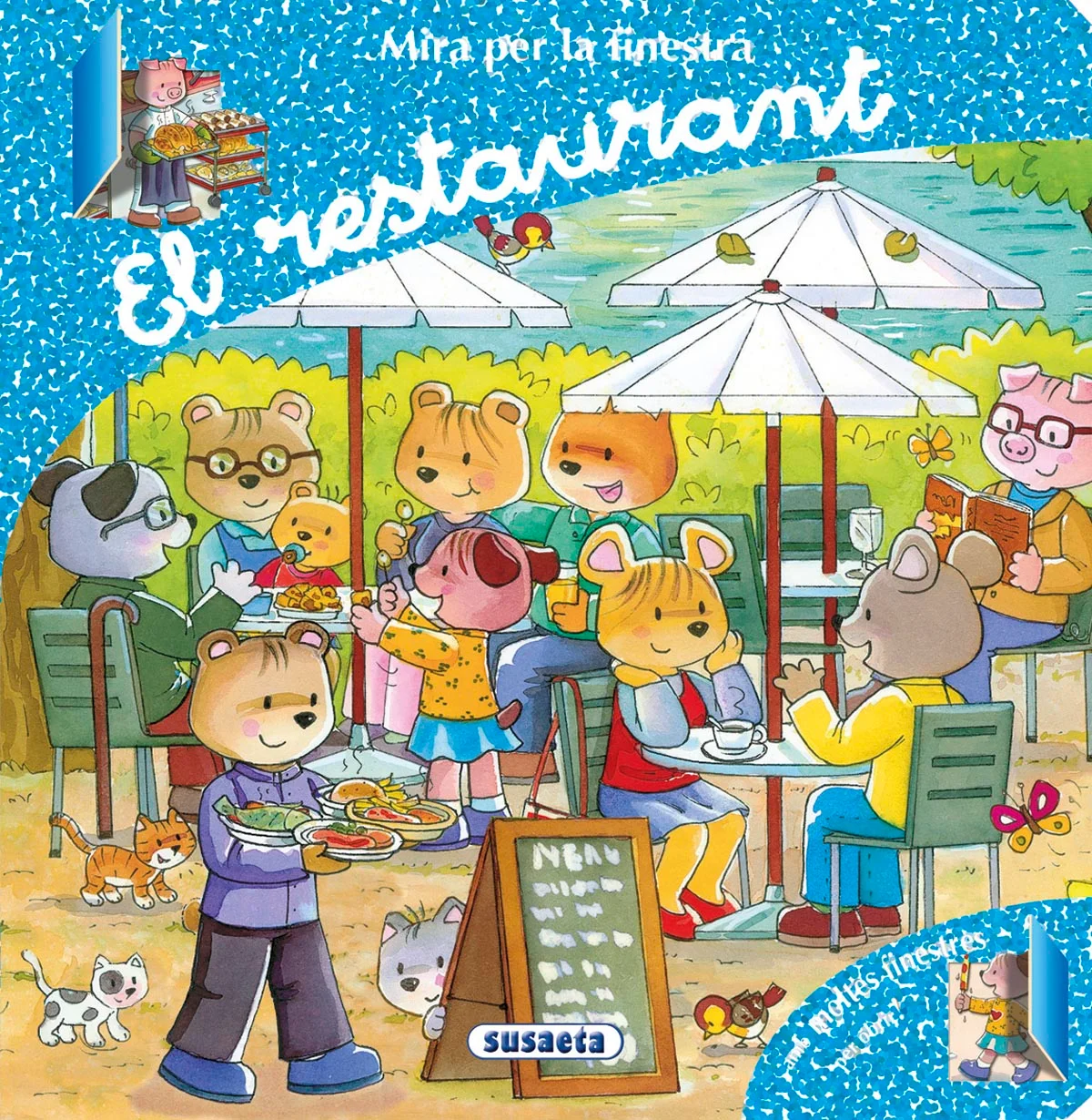 Amb aquest llibre ple de finestres podràs mirar com són els bars i restaurants i descobrir tot el que s'hi amaga. Hi ha un munt de sorpreses!