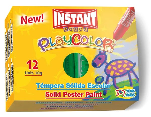 Témpera sòlida Playcolor Monocolor 10g verd fosc 12u