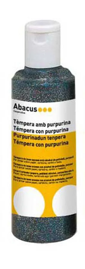 Témpera Abacus amb purpurina 250ml blau