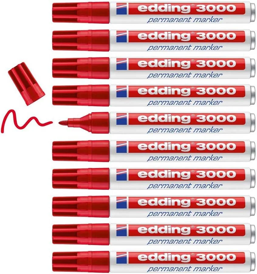 Retolador permanent Edding 3000 vermell