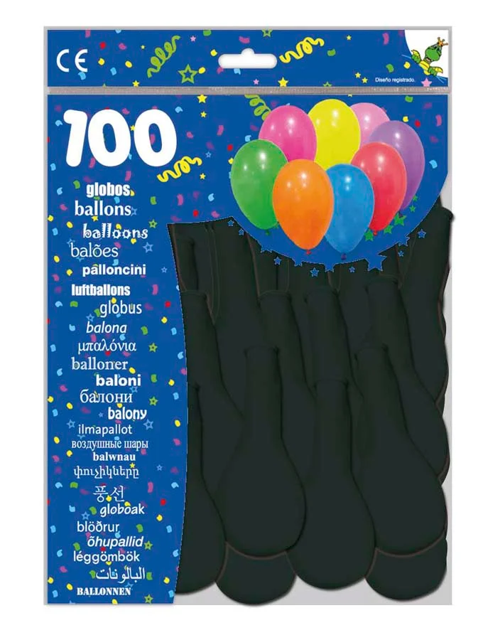 Globus Globolandia negre 100u Globus Globolandia negre 100u