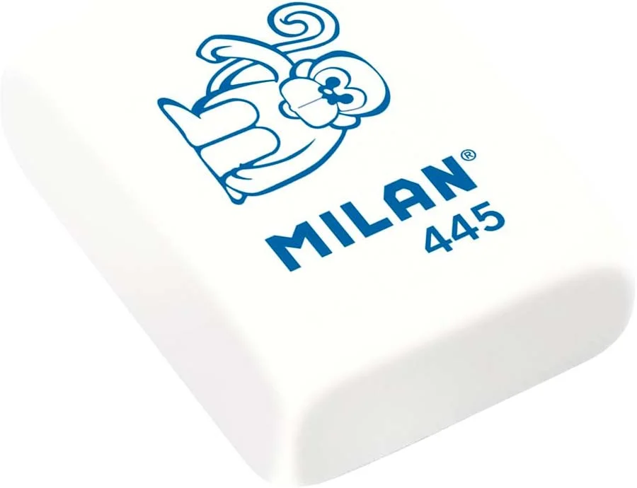 <p>Goma <strong>Milan</strong> 445 feta de cautxú sintètic, molt suau.<br><li>Especialment indicada per a llapis sobre qualsevol tipus de paper.</...